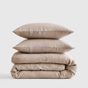 European Linen Duvet Cover Set In Toffee King/Cal King
